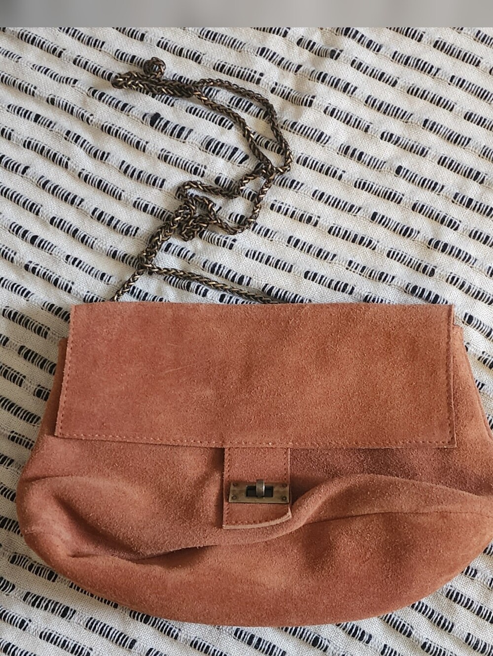 Free People Burnt Brown Suede Slouchy Shoulder Bag
